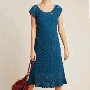 Anthropologie crochet midi dress